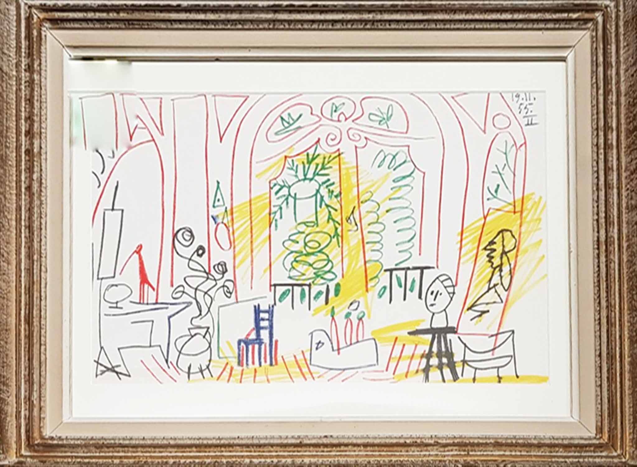 PABLO PICASSO Lithograph 'Picasso's Studio', Suite: Californie Suite 1959, 27cm x 43cm,