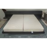 PORRO BED WITH COOLFLEX MATTRESS, dark wood, with extended backboard, 2 x 140cm L x 68cm H.