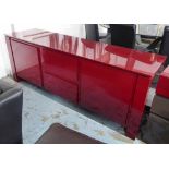 ROSSETTO ARMOBIL MERIDIAN SIDEBOARD, red laquer finish, 202cm L x 55.5cm D x 75cm H.