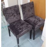 DINING CHAIRS, a set of six, contemporary, with buttoned detail, 85cm H.