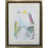 MARC CHAGALL 'Lovers in Paris', 1981, off set lithograph, printed by Maeght.
