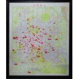 MAP OF ROME, 1:12000 scale, 218cm x 166cm, framed and glazed.