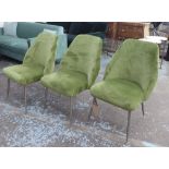 CHAIRS, a set of three, attributed to Carlo Pagani, Campanula design, refurbished and reupholstered,