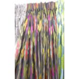 CURTAINS, a pair, lined and interlined in a multicoloured design by Xanthina,