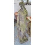 GARDEN STATUE OF MINERVA, in reconstituted stone, with a weathered finish, 114cm H.