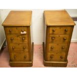 BEDSIDE CHESTS, a pair, Victorian mahogany, each with four drawers (adapted), 74cm H x 36cm x 52cm.
