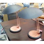 DESK LIGHTS, a pair, Bauhaus style, 46cm H.