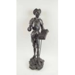 JACQUES LOUIS GAUTIER, 'Amadís de Gaula' ( Don Quixotte ) patinated cast metal sculpture, signed,