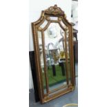 MIRROR, continental style, contemporary gilt finish, 182cm H x 85cm W.