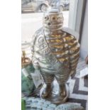 MONSIEUR MICHELIN, vintage 1950s style figure, polished metal finish, 78cm H.