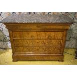 COMMODE, Louis Philippe mahogany with a marble top above a frieze drawer,