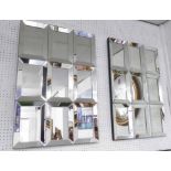 WALL MIRRORS, a pair, contemporary Venetian style, 89cm x 58cm.