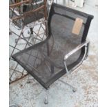 ICF ALUMINIUM GROUP CHAIRS, a set of six, by Charles and Ray Eames, mesh seats, each 56cm W.