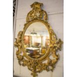 WALL MIRROR, 19th century Baroque style,