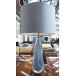 PORTA ROMANA TABLE LAMP, in blue glass, with shade, 72cm H.