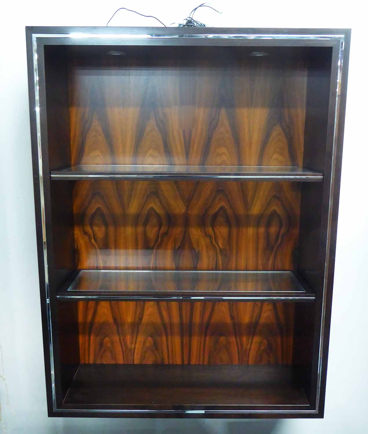 DRINKS CABINET, contemporary wall mounting design, with metal detail and light-up interior, - Image 2 of 2