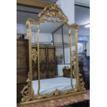 OVERMANTEL, Rococo style, giltwood with shaped frame, 164cm H x 123cm.