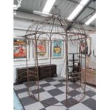 PERGOLA, French provincial style, oxidised metal finish, 228cm diam x 339cm H.