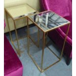 ACCENT TABLES, a pair, 1950s French inspired, gilt finish, 66cm H.