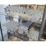 WATERFORD 'LISMORE' DRINKING GLASSES, comprising twenty two red, twenty white,