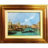 A RICCI 'Punta della dogana and the Gran Canal', oil on board, signed lower right, 30cm x 40cm,