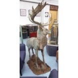 THE KING STAG, stylised bronze statue, 165cm H.