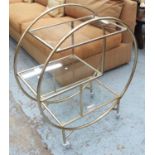 COCKTAIL TROLLEY, French Art Deco design, gilt finish, 94cm H.