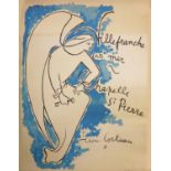 JEAN COCTEAU 'Villefrance-sur-Mer', lithograph, printed by Mourlot, Paris 75.5cm x 52.5cm, unframed.