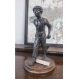 BLACKAMOOR FIGURE, carved wood, on a circular base, 58cm H.