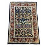 FINE HEREKE PURE SILK RUGS, four examples, largest 98cm x 62cm.