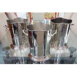 CHAMPAGNE BUCKETS, a trio, with Louis Roederer mark, 24cm H.