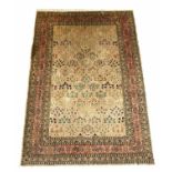 EXTREMELY FINE SIGNED PURE SILK HEREKE RUG, 153cm x 103cm,