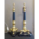 BESSELINK AND JONES TABLE LAMPS, a pair, Corinthian column design, 57cm H.