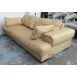GIOVANNI SKORZA COLLECTION SOFA, in an ochre coloured leather, 230cm W.