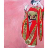 GINETTE FIANDACA 'Geisha', mixed media on canvas, 153cm x 122cm.