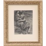 HENRY MOORE 'Mother and Child', 1946, collotype, 35cm x 28cm, framed and glazed.