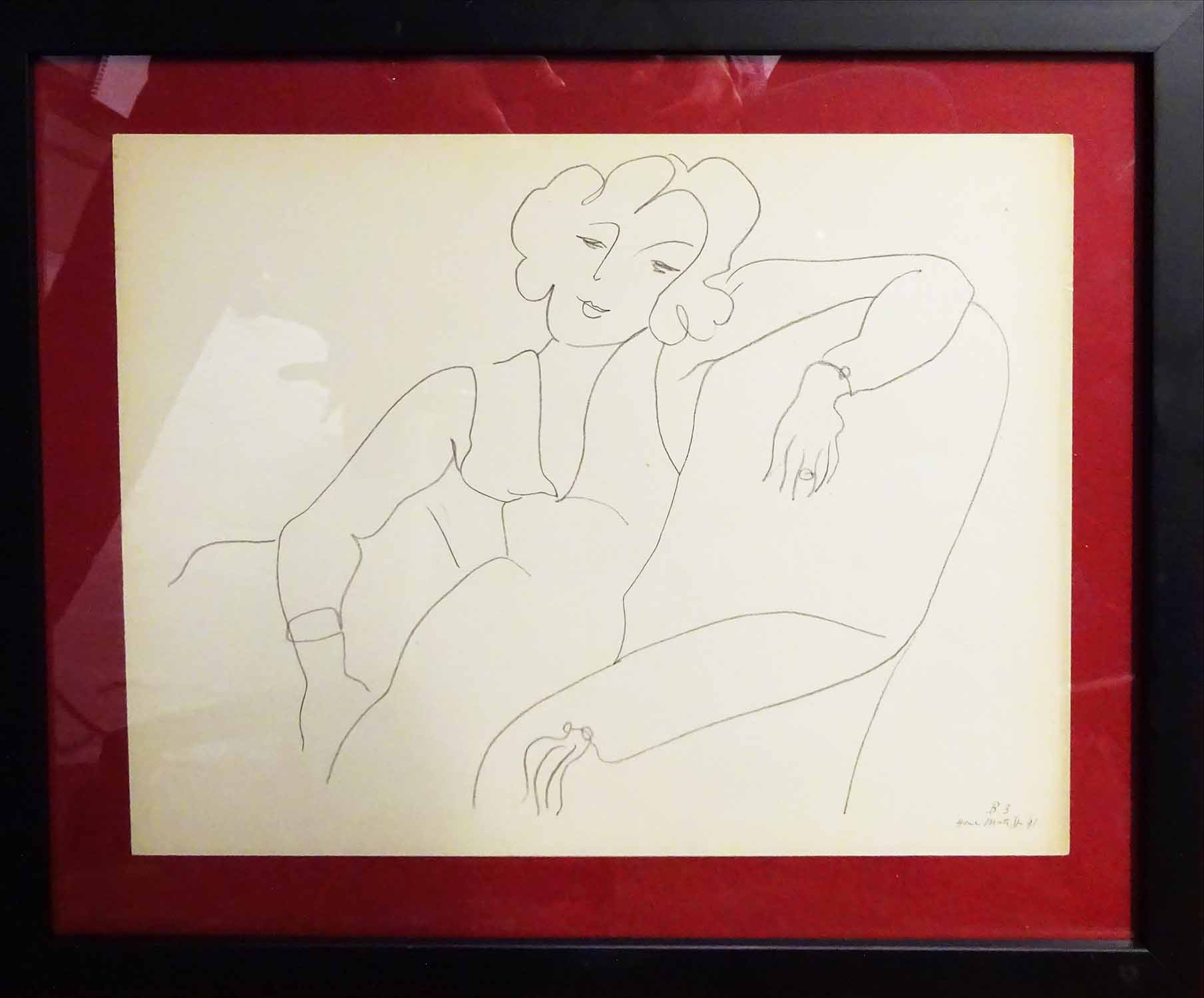 HENRI MATISSE 'Untitled B3', 1941, collotype, suite: Themes and variations, 25cm x 33cm,