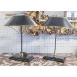 FRENCH STYLE BOUILLOTTE LAMPS, a pair, 42cm H.