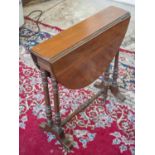 SMALL SUTHERLAND TABLE, Victorian, walnut, with hinged oval top,