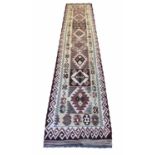 ANATOLIAN KILIM RUNNER, 382cm x 73cm, in a fusion of contemporary colour.