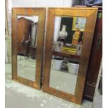 WALL MIRRORS, a pair, rectangular mottled copper, each with a bevelled plate, 90cm W x 181cm H.