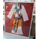 TRADITIONAL LEBANESE DRESS, framed and glazed, 170cm x 129cm.