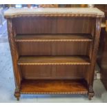 OPEN BOOKCASE, William IV mahogany with carved pilasters, bead moulding,