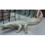 VERDIGRIS BRONZE CROCODILE, 112cm L.