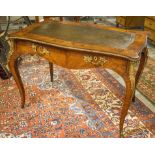 BUREAU PLAT, 19th century Louis XV style kingwood,