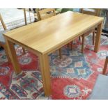 DE LE ESPADA DINING TABLE, rectangular oak effect finish, on square supports,