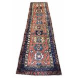 FINE ANTIQUE HERIZ RUNNER, 350cm x 91cm,