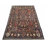 ANTIQUE KASHAN RUG, 202cm x 132cm,