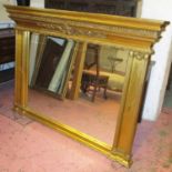 OVERMANTEL, Classical style gilt framed with leaf,