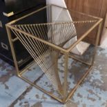 OCCASIONAL TABLES, a pair, gilt metal framed,